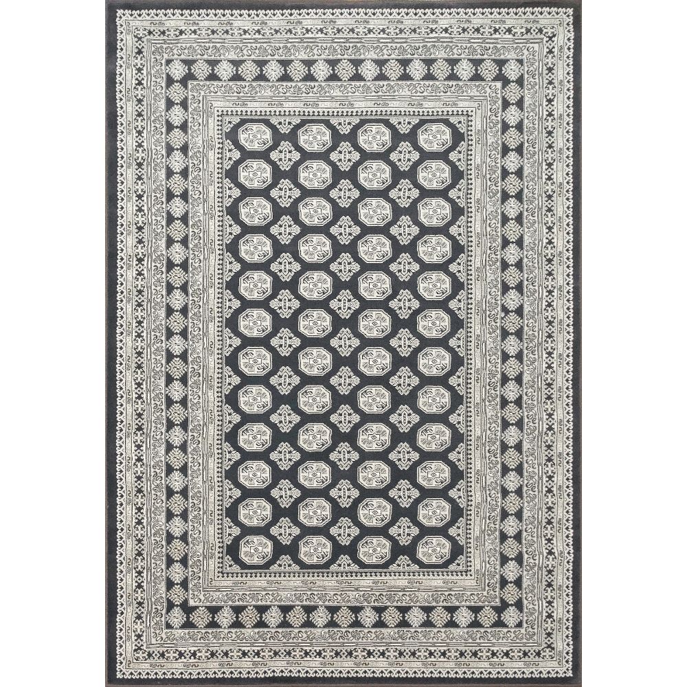 Dynamic Rugs 57102-3636 Ancient Garden 5.3 Ft. X 7.7 Ft. Rectangle Rug in Charcoal/Silver